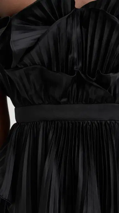 AMUR Judah Scallop Pleated Dress Black | Thumbnail 6 AMUR Judah Scallop Pleated Dress Black | Thumbnail 6