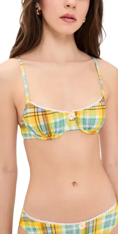 Solid & Striped The Daphne Bikini Top Multi Plaid | Thumbnail 1 Solid & Striped The Daphne Bikini Top Multi Plaid | Thumbnail 1