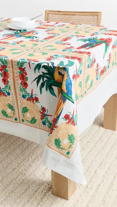 Coniglio Palm Beach Standard Table Cloth Tropical Aviary Breeze One Size | Thumbnail 3 Coniglio Palm Beach Standard Table Cloth Tropical Aviary Breeze One Size | Thumbnail 3