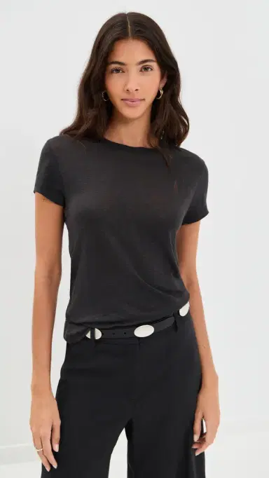 IRO Round Neck inen T-Shirt Black | Thumbnail 2 IRO Round Neck inen T-Shirt Black | Thumbnail 2