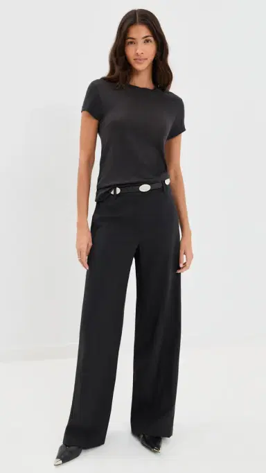 IRO Round Neck inen T-Shirt Black | Thumbnail 5 IRO Round Neck inen T-Shirt Black | Thumbnail 5