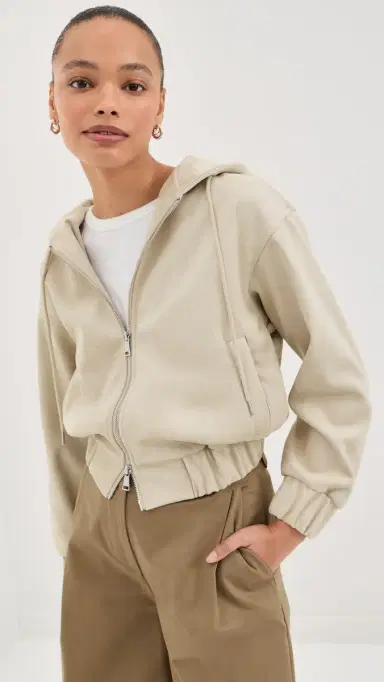 LE BOP Mabel Faux Suede Hoodie Feather Grey | Thumbnail 3 LE BOP Mabel Faux Suede Hoodie Feather Grey | Thumbnail 3