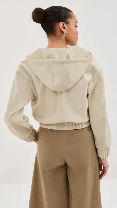 LE BOP Mabel Faux Suede Hoodie Feather Grey | Thumbnail 4 LE BOP Mabel Faux Suede Hoodie Feather Grey | Thumbnail 4