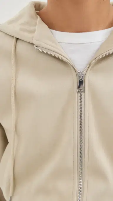 LE BOP Mabel Faux Suede Hoodie Feather Grey | Thumbnail 6 LE BOP Mabel Faux Suede Hoodie Feather Grey | Thumbnail 6