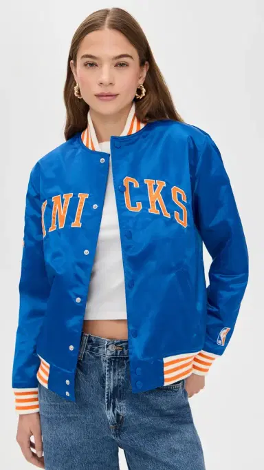 New York or Nowhere Knicks Downtown Varsity Jacket Royal Blue | Thumbnail 2 New York or Nowhere Knicks Downtown Varsity Jacket Royal Blue | Thumbnail 2