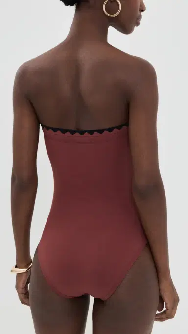 Karla Colletto Lia Bandeau One Piece with Shelf Bra Sienna/Black | Thumbnail 3 Karla Colletto Lia Bandeau One Piece with Shelf Bra Sienna/Black | Thumbnail 3