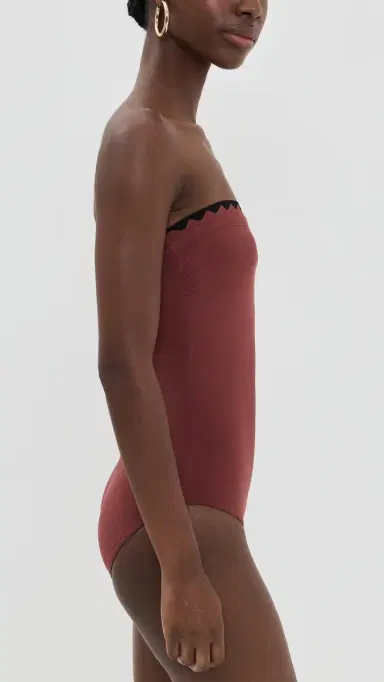 Karla Colletto Lia Bandeau One Piece with Shelf Bra Sienna/Black | Thumbnail 4 Karla Colletto Lia Bandeau One Piece with Shelf Bra Sienna/Black | Thumbnail 4