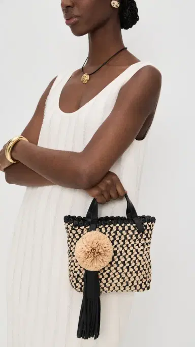 Ulla Johnson Raffia Mini Crossbody Bag Noir Natural One Size | Thumbnail 3 Ulla Johnson Raffia Mini Crossbody Bag Noir Natural One Size | Thumbnail 3
