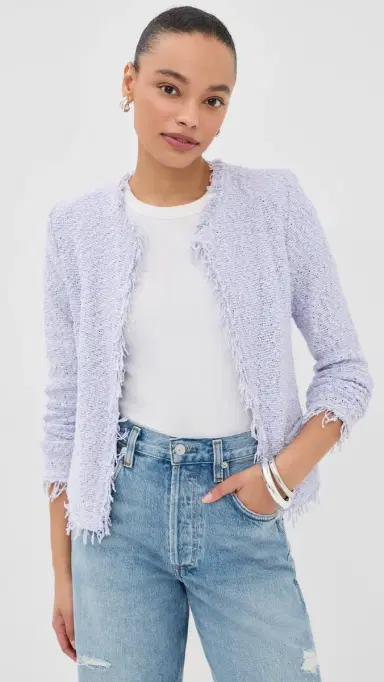 IRO Shavani Fringe Hem Tweed Jacket Lilas | Thumbnail 2 IRO Shavani Fringe Hem Tweed Jacket Lilas | Thumbnail 2