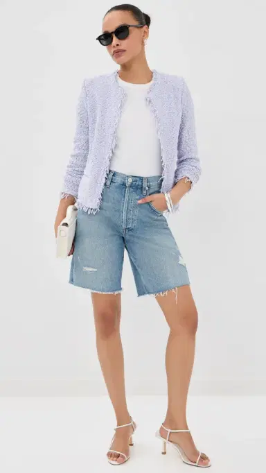 IRO Shavani Fringe Hem Tweed Jacket Lilas | Thumbnail 5 IRO Shavani Fringe Hem Tweed Jacket Lilas | Thumbnail 5