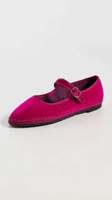 Flabelus Velvet Mary Jane Flats Pink | Thumbnail 2 Flabelus Velvet Mary Jane Flats Pink | Thumbnail 2