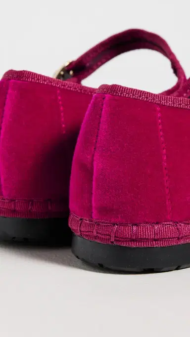 Flabelus Velvet Mary Jane Flats Pink | Thumbnail 4 Flabelus Velvet Mary Jane Flats Pink | Thumbnail 4