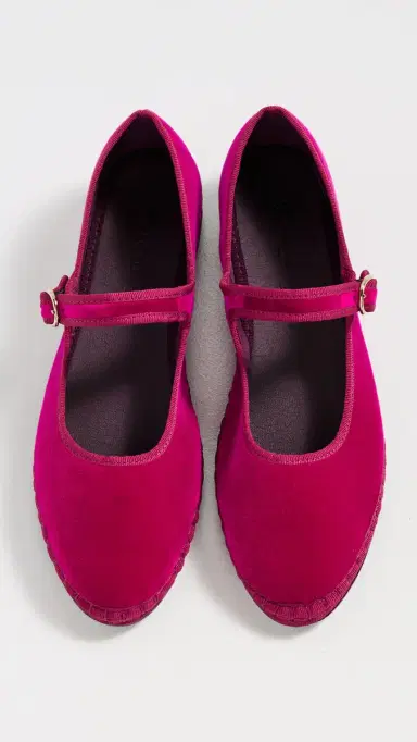 Flabelus Velvet Mary Jane Flats Pink | Thumbnail 5 Flabelus Velvet Mary Jane Flats Pink | Thumbnail 5