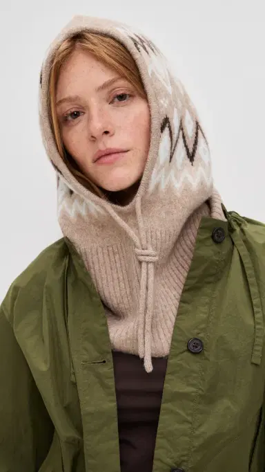 LE BOP Maribelle Balaclava Oatmeal One Size | Thumbnail 3 LE BOP Maribelle Balaclava Oatmeal One Size | Thumbnail 3