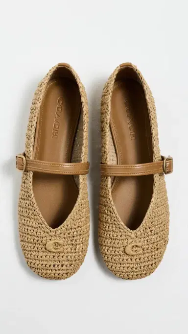 Coach Sculpted C Soft Mary Jane Flats Natural Raffia | Thumbnail 2 Coach Sculpted C Soft Mary Jane Flats Natural Raffia | Thumbnail 2