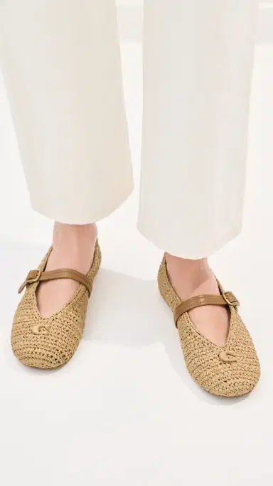Coach Sculpted C Soft Mary Jane Flats Natural Raffia | Thumbnail 4 Coach Sculpted C Soft Mary Jane Flats Natural Raffia | Thumbnail 4