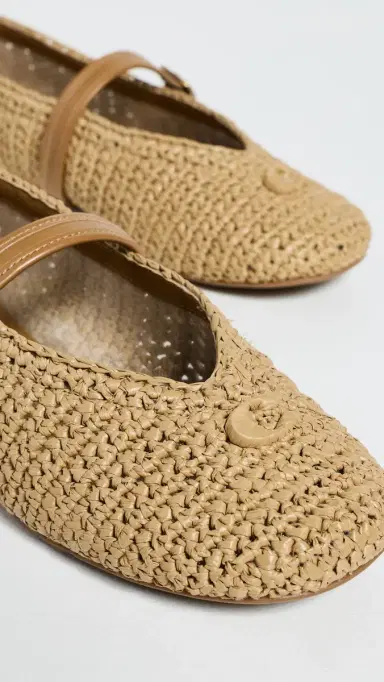 Coach Sculpted C Soft Mary Jane Flats Natural Raffia | Thumbnail 6 Coach Sculpted C Soft Mary Jane Flats Natural Raffia | Thumbnail 6
