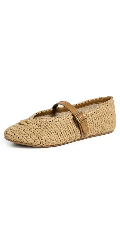 Coach Sculpted C Soft Mary Jane Flats Natural Raffia | Thumbnail 1 Coach Sculpted C Soft Mary Jane Flats Natural Raffia | Thumbnail 1