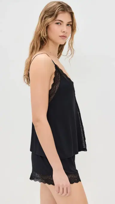 Eberjey Lara Cami & Shorts PJ Set Black | Thumbnail 4 Eberjey Lara Cami & Shorts PJ Set Black | Thumbnail 4