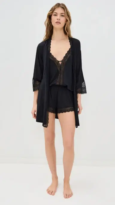 Eberjey Lara Cami & Shorts PJ Set Black | Thumbnail 5 Eberjey Lara Cami & Shorts PJ Set Black | Thumbnail 5
