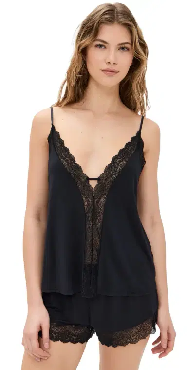 Eberjey Lara Cami & Shorts PJ Set Black | Thumbnail 1 Eberjey Lara Cami & Shorts PJ Set Black | Thumbnail 1