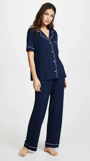 Eberjey Gisele Short Sleeve Pajama et Navy/ | Thumbnail 2 Eberjey Gisele Short Sleeve Pajama et Navy/ | Thumbnail 2
