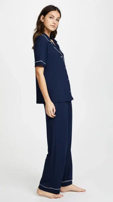 Eberjey Gisele Short Sleeve Pajama et Navy/ | Thumbnail 4 Eberjey Gisele Short Sleeve Pajama et Navy/ | Thumbnail 4