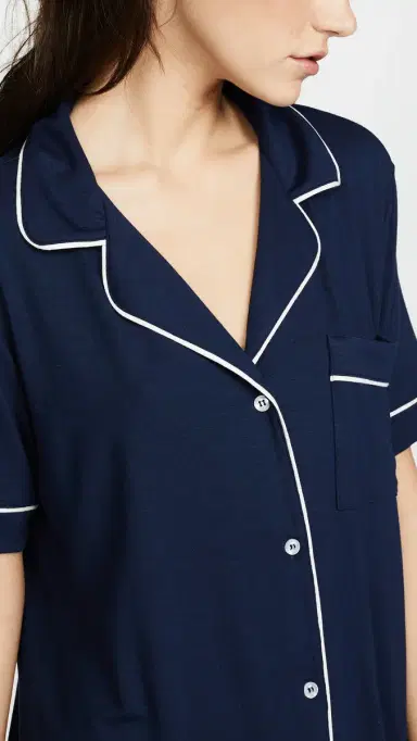 Eberjey Gisele Short Sleeve Pajama et Navy/ | Thumbnail 6 Eberjey Gisele Short Sleeve Pajama et Navy/ | Thumbnail 6