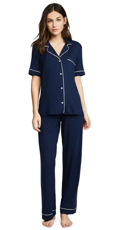 Eberjey Gisele Short Sleeve Pajama et Navy/ | Thumbnail 1 Eberjey Gisele Short Sleeve Pajama et Navy/ | Thumbnail 1