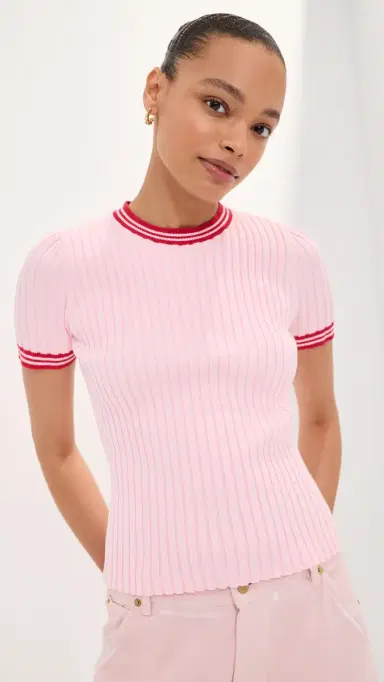 LE BOP Ringer Tee Ballet Pink/Poppy | Thumbnail 2 LE BOP Ringer Tee Ballet Pink/Poppy | Thumbnail 2