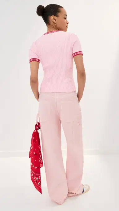 LE BOP Ringer Tee Ballet Pink/Poppy | Thumbnail 3 LE BOP Ringer Tee Ballet Pink/Poppy | Thumbnail 3