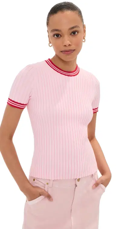 LE BOP Ringer Tee Ballet Pink/Poppy | Thumbnail 1 LE BOP Ringer Tee Ballet Pink/Poppy | Thumbnail 1
