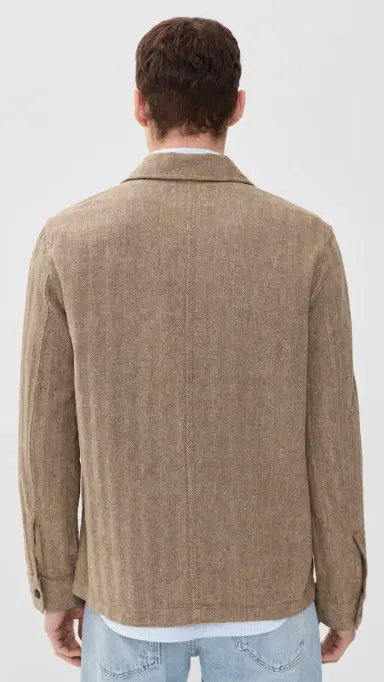 Faherty Herringbone Studio Jacket Khaki Herringbone | Thumbnail 3 Faherty Herringbone Studio Jacket Khaki Herringbone | Thumbnail 3
