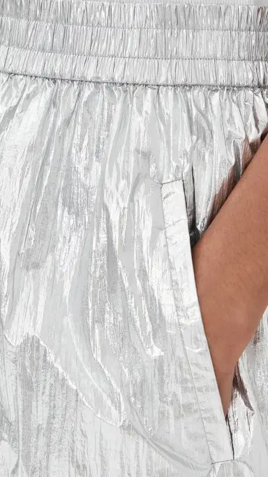 Tibi Silver Metallic Nylon Pull On Full Skirt Silver | Thumbnail 6 Tibi Silver Metallic Nylon Pull On Full Skirt Silver | Thumbnail 6