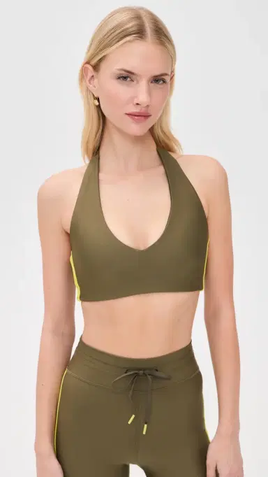 The Upside Oxford Ulla Halter ports Bra Green | Thumbnail 3 The Upside Oxford Ulla Halter ports Bra Green | Thumbnail 3