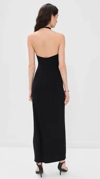 Norma Kamali Halter Long Dress Black | Thumbnail 3 Norma Kamali Halter Long Dress Black | Thumbnail 3
