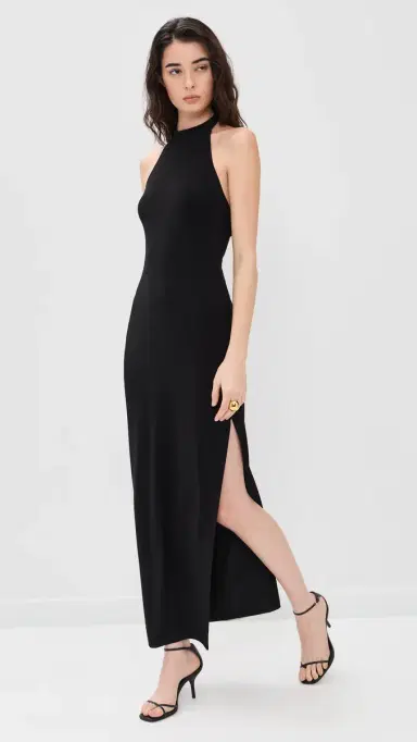 Norma Kamali Halter Long Dress Black | Thumbnail 5 Norma Kamali Halter Long Dress Black | Thumbnail 5