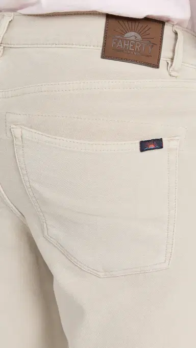 Faherty Stretch Terry 5 Pocket Pants Stone 28 | Thumbnail 6 Faherty Stretch Terry 5 Pocket Pants Stone 28 | Thumbnail 6