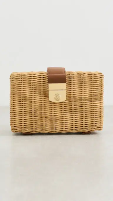 Veronica Beard Lock Box Trap Clutch Natural Wicker One Size | Thumbnail 2 Veronica Beard Lock Box Trap Clutch Natural Wicker One Size | Thumbnail 2