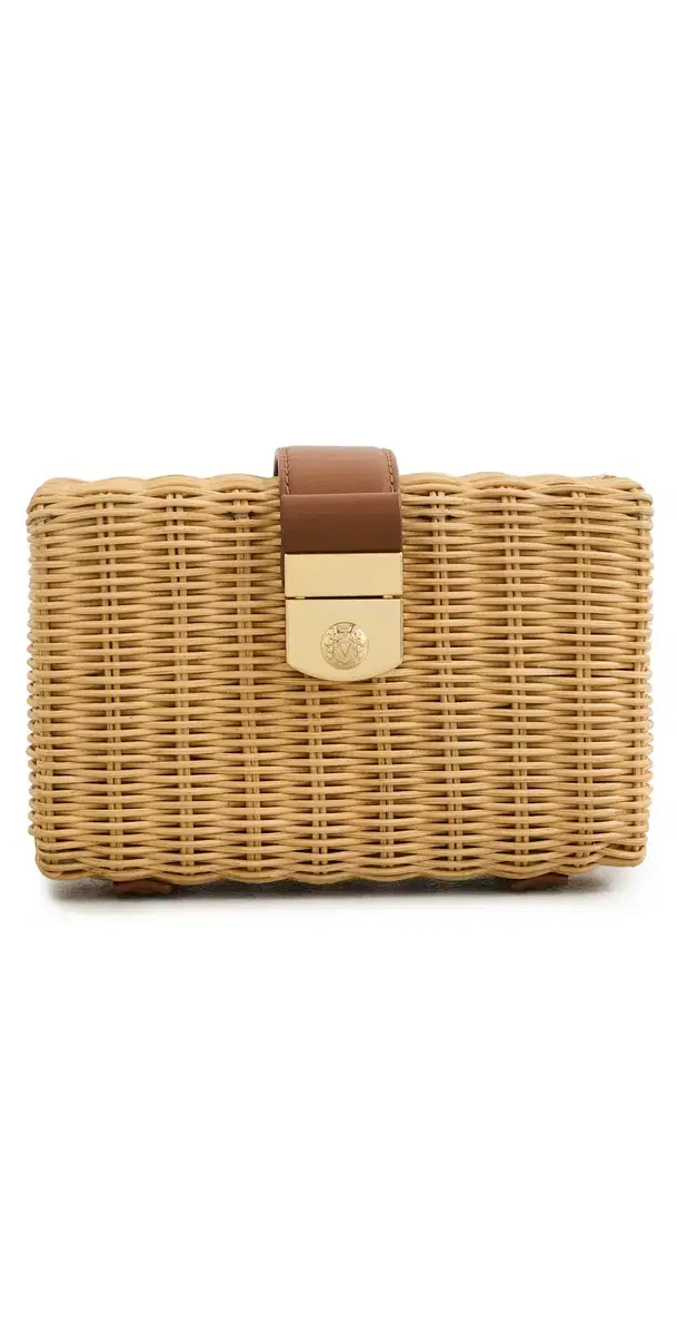 Lock Box Trap Clutch Natural Wicker One Size Lock Box Trap Clutch Natural Wicker One Size