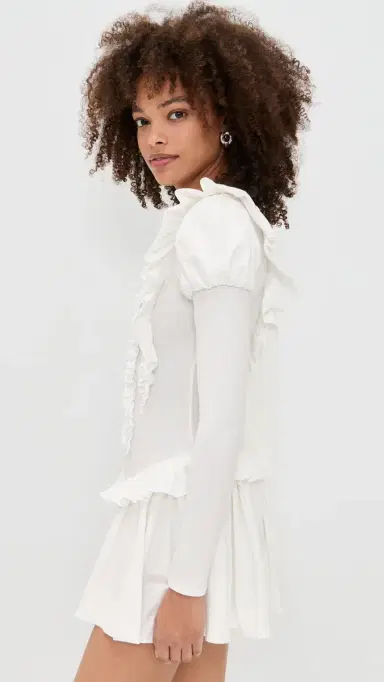 Sandy Liang Acorn Dress White | Thumbnail 4 Sandy Liang Acorn Dress White | Thumbnail 4