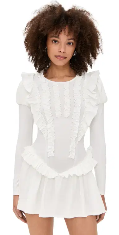 Sandy Liang Acorn Dress White | Thumbnail 1 Sandy Liang Acorn Dress White | Thumbnail 1