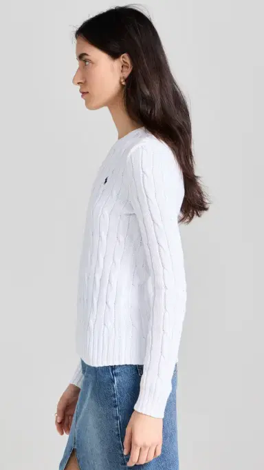 Polo Ralph Lauren Cotton Julianna Long Sleeve Pullover White | Thumbnail 4 Polo Ralph Lauren Cotton Julianna Long Sleeve Pullover White | Thumbnail 4