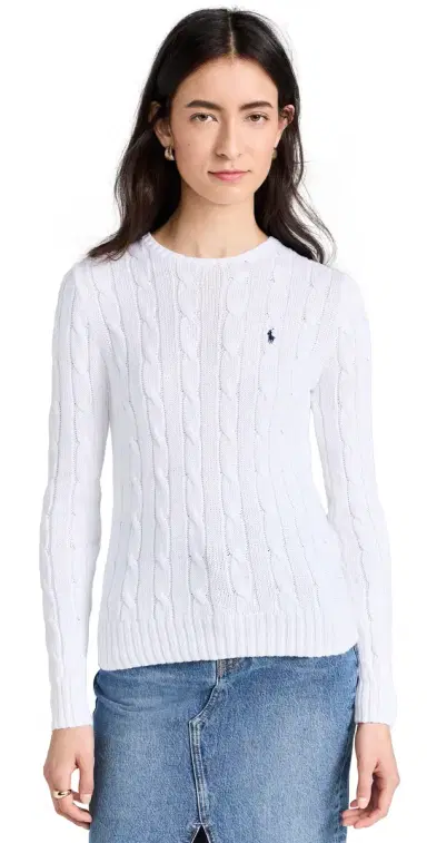 Polo Ralph Lauren Cotton Julianna Long Sleeve Pullover White | Thumbnail 1 Polo Ralph Lauren Cotton Julianna Long Sleeve Pullover White | Thumbnail 1