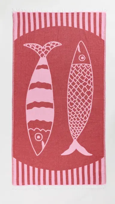 Hat Attack Novelty Turkish Towel Pink/Red One Size | Thumbnail 2 Hat Attack Novelty Turkish Towel Pink/Red One Size | Thumbnail 2
