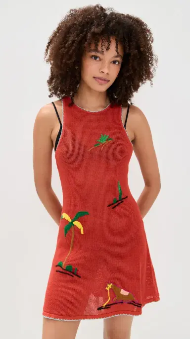 STAUD area Dress Riviera Flame | Thumbnail 2 STAUD area Dress Riviera Flame | Thumbnail 2