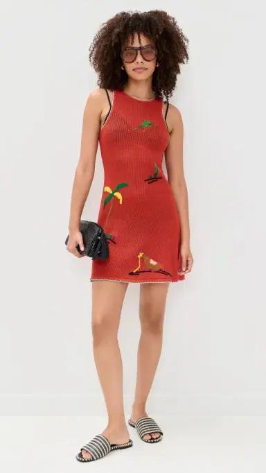 STAUD area Dress Riviera Flame | Thumbnail 5 STAUD area Dress Riviera Flame | Thumbnail 5