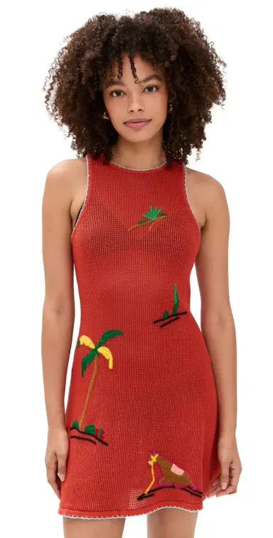 STAUD area Dress Riviera Flame | Thumbnail 1 STAUD area Dress Riviera Flame | Thumbnail 1
