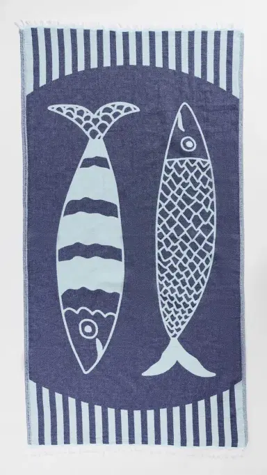Hat Attack Novelty Turkish Towel Navy/Teal One Size | Thumbnail 2 Hat Attack Novelty Turkish Towel Navy/Teal One Size | Thumbnail 2