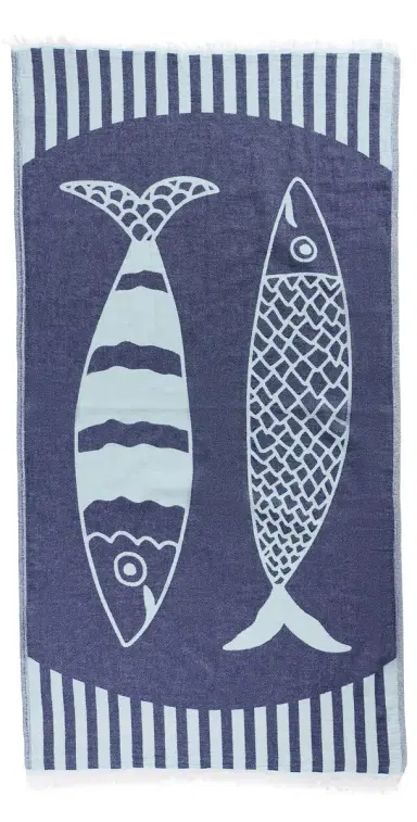 Hat Attack Novelty Turkish Towel Navy/Teal One Size | Thumbnail 1 Hat Attack Novelty Turkish Towel Navy/Teal One Size | Thumbnail 1